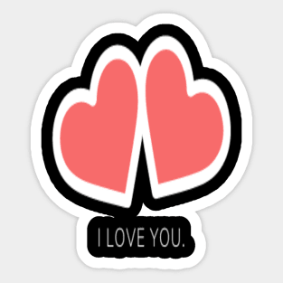 I love you twin hearts Sticker